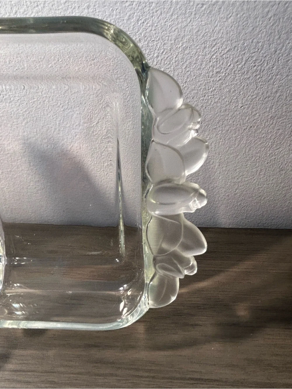 Walther Kristallglas for Mikasa Frosted Rose Pattern Handles Divided Tray